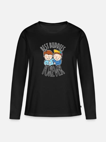 Los mejores amigos para siempre - Premium økologisk langærmet T-shirt til kvinder - sort