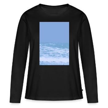 mer - T-shirt manches longues Premium bio Femme - noir - Devant - Julia (174cm)