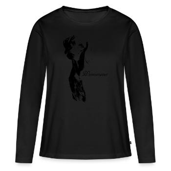 Weimaraner - Frauen Premium Bio Langarmshirt - Schwarz - Vorne - Julia (174cm)