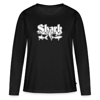 Requin - Requin - Attaque de Requin - Attaque de Requin - T-shirt manches longues Premium bio Femme - noir - Devant - Julia (174cm)