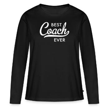 entraîneur - T-shirt manches longues Premium bio Femme - noir - Devant - Julia (174cm)