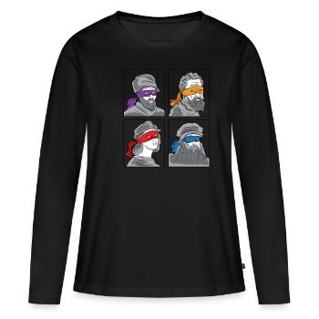 Leonardo Donatello Michelangelo Raphael cadeau - T-shirt manches longues Premium bio Femme - noir - Devant - Julia (174cm)