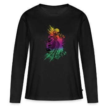 Chaman Lady Black - T-shirt manches longues Premium bio Femme - noir - Devant - Julia (174cm)