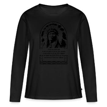 Indian - Women's Premium Organic Long Sleeve Shirt - black - Front - Julia (174cm)