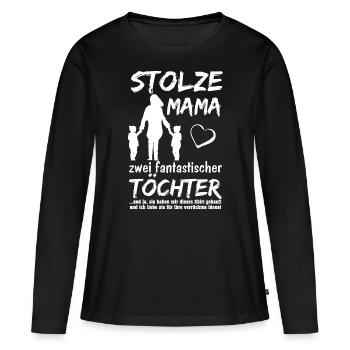 Stolze Mama Töchter - Frauen Premium Bio Langarmshirt - Schwarz - Vorne - Julia (174cm)