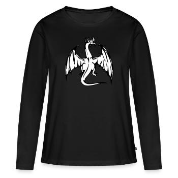 Dragon 002 - Frauen Premium Bio Langarmshirt - Schwarz - Vorne - Julia (174cm)