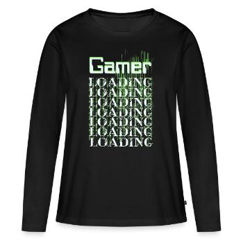 Gamer Matrix - T-shirt manches longues Premium bio Femme - noir - Devant - Julia (174cm)