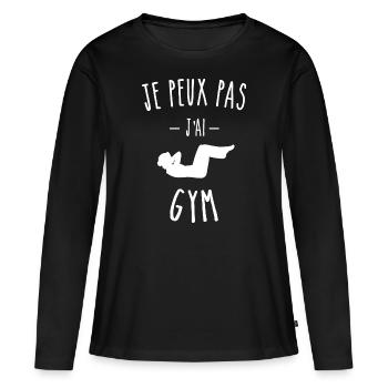 je peux pas j'ai gym - humour - sport - T-shirt manches longues Premium bio Femme - noir - Devant - Julia (174cm)