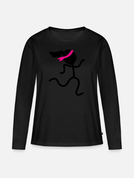 Sport Rennen Laufen - Frauen Premium Bio Langarmshirt - Schwarz