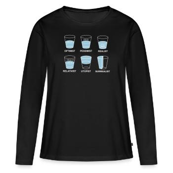 perspektive - Frauen Premium Bio Langarmshirt - Schwarz - Vorne - Julia (174cm)
