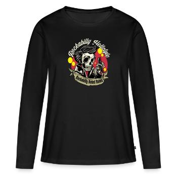 Rockabilly Rebel Rules Rockabilly Hellstyle - T-shirt manches longues Premium bio Femme - noir - Devant - Julia (174cm)