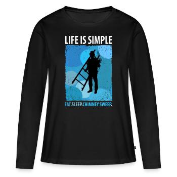 Ramoneur Ramoneur - T-shirt manches longues Premium bio Femme - noir - Devant - Julia (174cm)