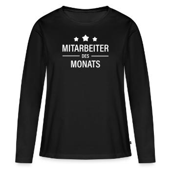 Mitarbeiter des Monats - Frauen Premium Bio Langarmshirt - Schwarz - Vorne - Julia (174cm)