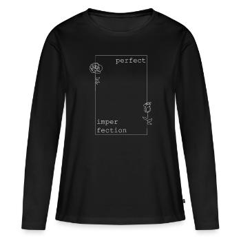 One line art perfect imperfection abstrakte Kunst - Frauen Premium Bio Langarmshirt - Schwarz - Vorne - Julia (174cm)