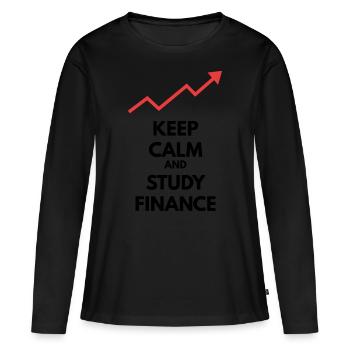 Argent et finances - T-shirt manches longues Premium bio Femme - noir - Devant - Julia (174cm)