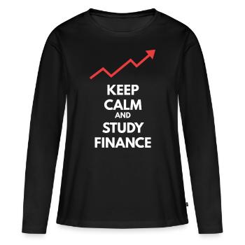 Argent et finances - T-shirt manches longues Premium bio Femme - noir - Devant - Julia (174cm)