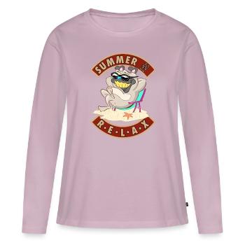 Summer 2022 relax dog at the beach - Women's Premium Organic Long Sleeve Shirt - dusky pink - Front - Julia (174cm)