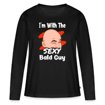 I'm With The Sexy Bald Guy Funny Bald Girlfriend - Women's Premium Organic Long Sleeve Shirt - black - Front - Julia (174cm)