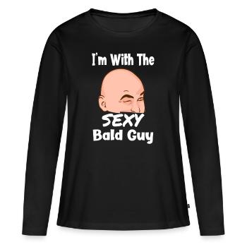 I'm With The Sexy Bald Guy Funny Bald Girlfriend - Women's Premium Organic Long Sleeve Shirt - black - Front - Julia (174cm)