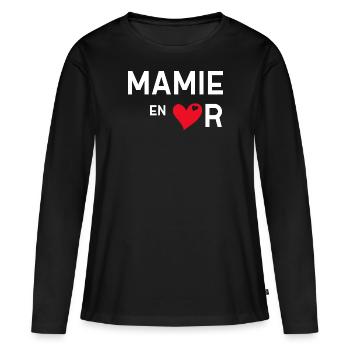 Golden Granny Best Granny of My Heart - Women's Premium Organic Long Sleeve Shirt - black - Front - Julia (174cm)