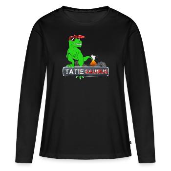 Tatie Saurus Humour Tati Cadeau Drôle Dinosaure - T-shirt manches longues Premium bio Femme - noir - Devant - Julia (174cm)