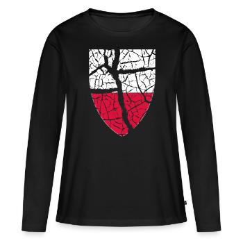 Polen Wappen - Frauen Premium Bio Langarmshirt - Schwarz - Vorne - Julia (174cm)