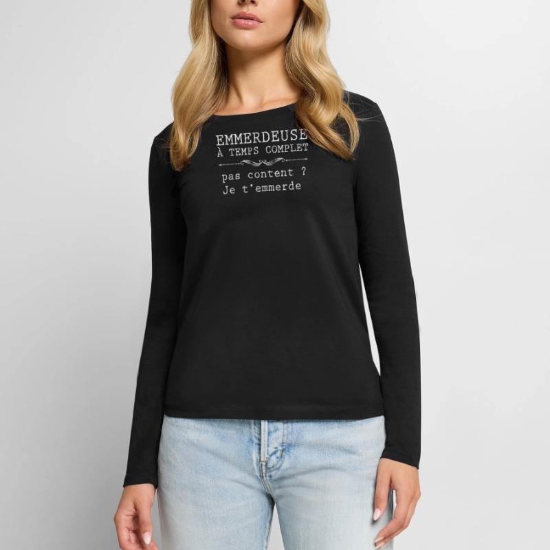 Moi Une Emmerdeuse A Temps Complet T-shirt manches longues Premium bio Femme
