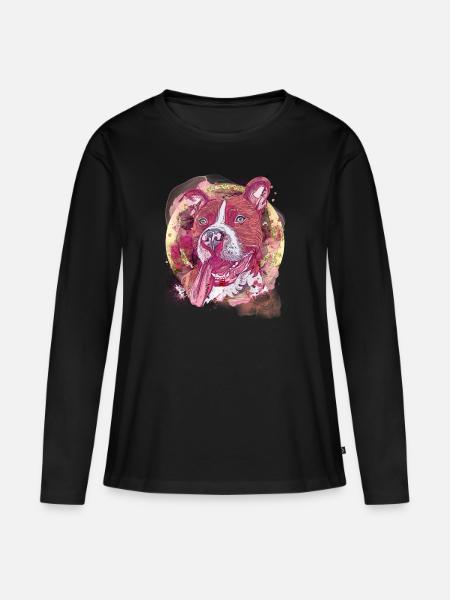 Pitbull Glitter and Gold - Frauen Premium Bio Langarmshirt - Schwarz