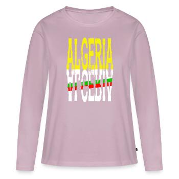 Algeria - T-shirt manches longues Premium bio Femme - rose poudré - Devant - Julia (174cm)