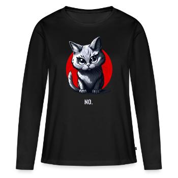 Votre déclaration non dans la conception de chat - T-shirt manches longues Premium bio Femme - noir - Devant - Julia (174cm)