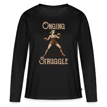 Lutte continue - T-shirt manches longues Premium bio Femme - noir - Devant - Julia (174cm)