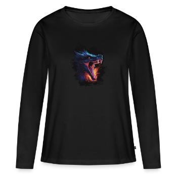 Powerful Dragon - Frauen Premium Bio Langarmshirt - Schwarz - Vorne - Julia (174cm)