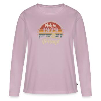 1979 Jubiläum Jahrgang 1979 Limitierte Auflage - Frauen Premium Bio Langarmshirt - Altrosa - Vorne - Julia (174cm)