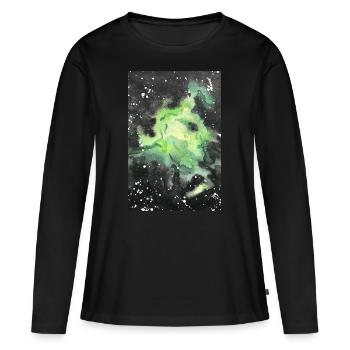 galaxy nebula galaxy nebula nerd astronomy space - Women's Premium Organic Long Sleeve Shirt - black - Front - Julia (174cm)