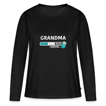 Grandma 2025 - Frauen Premium Bio Langarmshirt - Schwarz - Vorne - Julia (174cm)