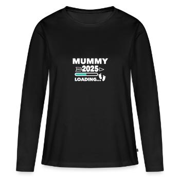 Momie 2025 - T-shirt manches longues Premium bio Femme - noir - Devant - Julia (174cm)