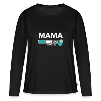 Maman 2025 - T-shirt manches longues Premium bio Femme - noir - Devant - Julia (174cm)