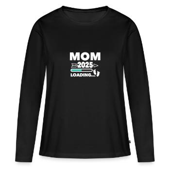 Maman 2025 - T-shirt manches longues Premium bio Femme - noir - Devant - Julia (174cm)