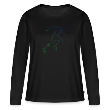 Fitness Cross Country Running Laufen Running - Women's Premium Organic Long Sleeve Shirt - black - Front - Julia (174cm)