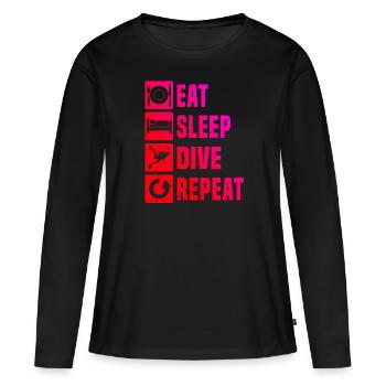Plongée Libre Plongée Plongeur Plongée Plongée Plongée Plongée - T-shirt manches longues Premium bio Femme - noir - Devant - Julia (174cm)