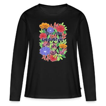 Tu es assez, tel que tu es - T-shirt manches longues Premium bio Femme - noir - Devant - Julia (174cm)