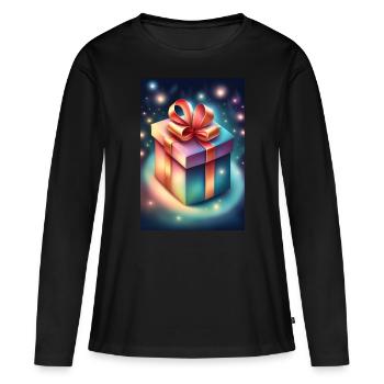 Magical surprise present - Women's Premium Organic Long Sleeve Shirt - black - Front - Julia (174cm)