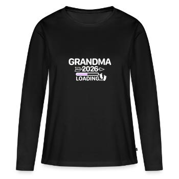 Oma 2026 Babyfüße - Frauen Premium Bio Langarmshirt - Schwarz - Vorne - Julia (174cm)