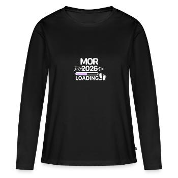 Mor 2026 Danish pregnancy announcement - Women's Premium Organic Long Sleeve Shirt - black - Front - Julia (174cm)