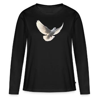 Dove of Peace - Women's Premium Organic Long Sleeve Shirt - black - Front - Julia (174cm)