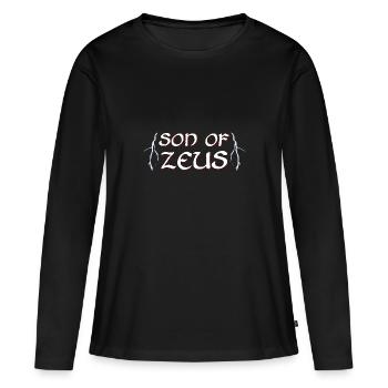Fils de Zeus - T-shirt manches longues Premium bio Femme - noir - Devant - Julia (174cm)
