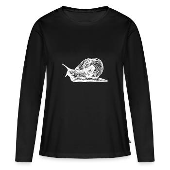 Snail - Schnecke - Frauen Premium Bio Langarmshirt - Schwarz - Vorne - Julia (174cm)