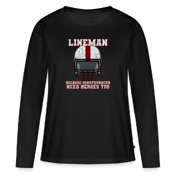 Les quarterbacks de football ont aussi besoin de héros - T-shirt manches longues Premium bio Femme - noir - Devant - Julia (174cm)