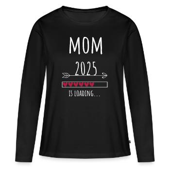 Future Mom 2025 Pregnancy Announcement - Women's Premium Organic Long Sleeve Shirt - black - Front - Julia (174cm)