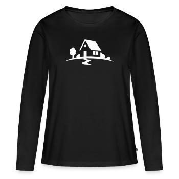 maison - T-shirt manches longues Premium bio Femme - noir - Devant - Julia (174cm)